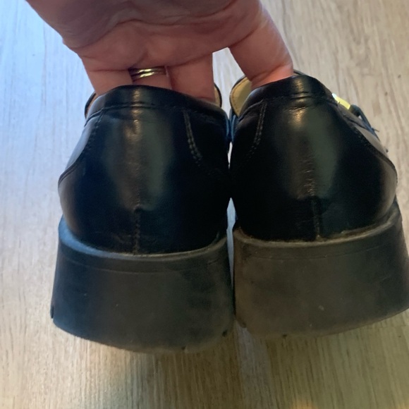 Nine West Black Faux Leather GONEHME3 Loafer Size 8 Preppy Punk Slip On - Picture 6 of 8